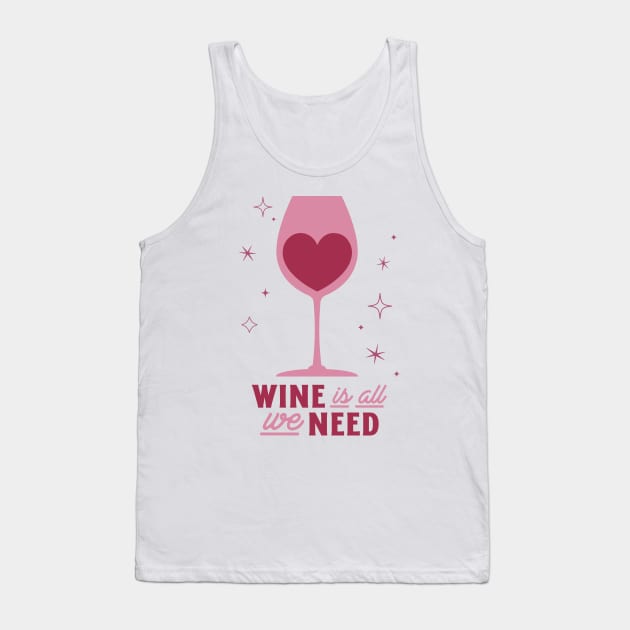Wine Lover I Love Wine Heart Tank Top by Tip Top Tee's